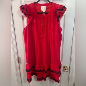 Sail to Sable Red Ruffle Dress
